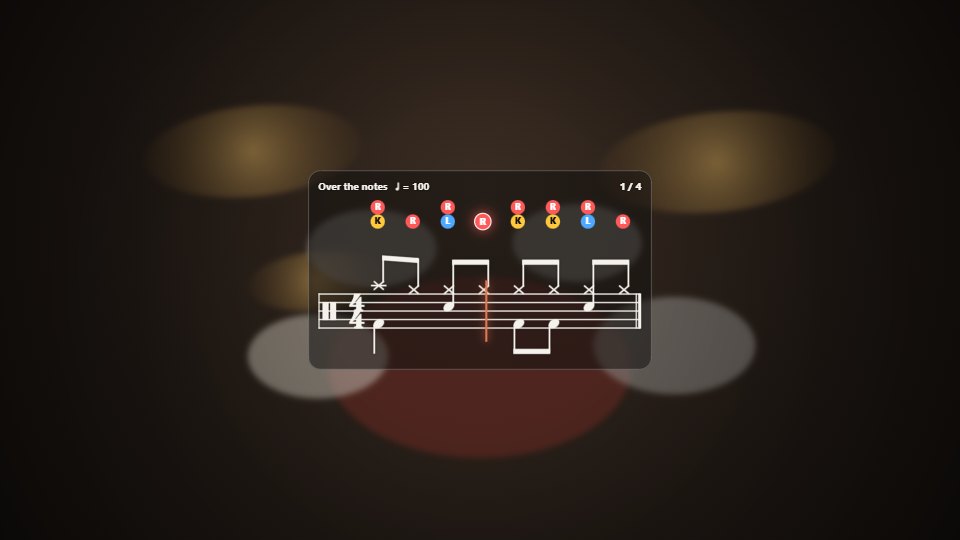 Sticking shown as over the notes
